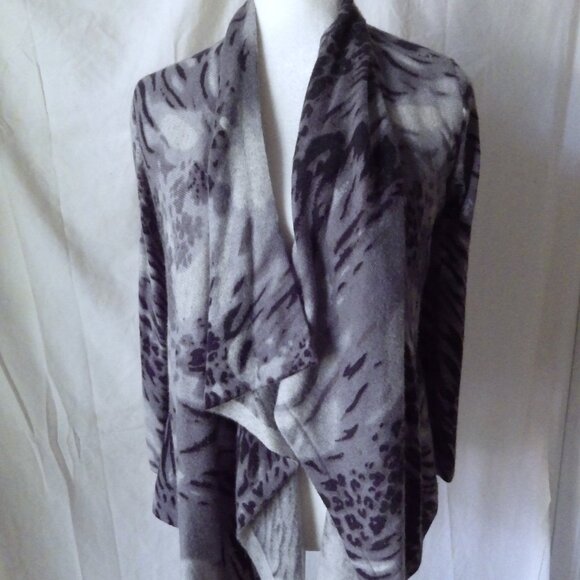 Cashmere Sweater/ Neiman Marcus / Open Cardigan/ Animal Print - Picture 1 of 5